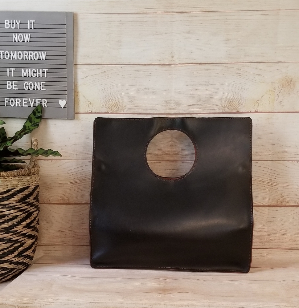 Leather Large Tote Computer Bag Brown Mexico Boutique New